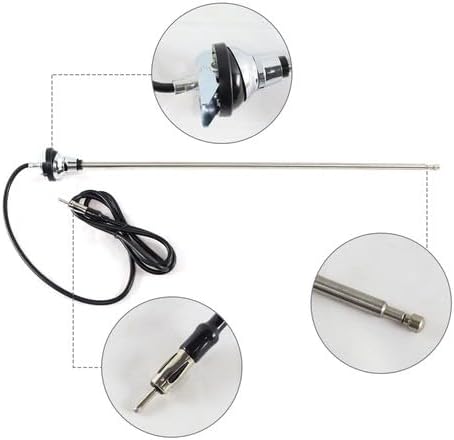 Vintage Car Radio Antenna 3-Section Retractable AM/FM Antenna - Replacement with Rotating Round Base, Authentic 1960s Design for Classic Cars/Trucks, Heavy-Duty Brass Construction