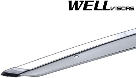 Window Visors Wind Deflectors Compatible with Land Rover 2012-2019 Range Rover Evoque with Chrome Trim Rain Guards 3-847LR006