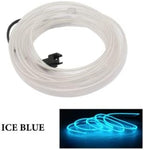 ABALDI El Wire Neon Light Car Interior LED Lights, Ambient Lighting Kits for Xmas Halloween Christmas Car Decoration(5m/16ft, Ice Blue)