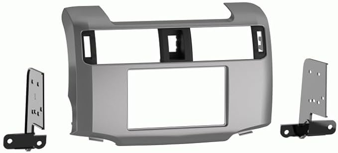 Single and Double DIN Car Stereo Radio Install Kit (Silver) Package Compatible with Toyota 4RUNNER 2010 2011 2012 & 2013 Without Factory Amplifier