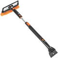 39" Extendable Snow Brush with Detachable Ice Scraper for Car - Portable Snow Removal Tool for Windshield & Vehicles - Flexible Handle, Ergonomic Grip, 11" Wide Squeegee & Bristle Head