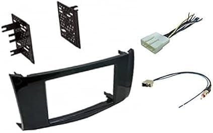 Double Din Gloss Black Car Stereo Install Dash Kit, Wire Harness, and AM/FM Radio Reception Antenna Adapter -Made for Nissan: 2013 2014 2015 2016 2017 2018 Sentra