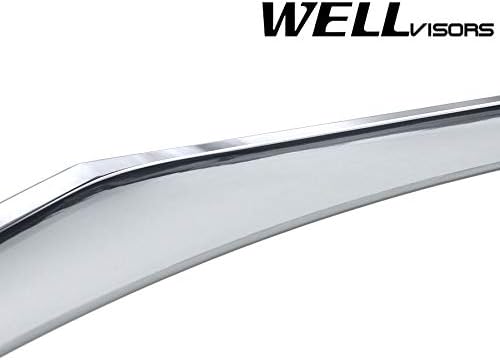 Window Visors Wind Deflectors Compatible with Land Rover 2012-2019 Range Rover Evoque with Chrome Trim Rain Guards 3-847LR006