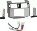 Single and Double DIN Car Stereo Radio Install Kit (Silver) Package Compatible with Toyota 4RUNNER 2010 2011 2012 & 2013 Without Factory Amplifier