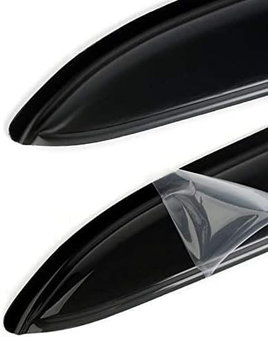 Original 4pcs Vent Window Wind Deflector Compatible with 2010-2016 Cadillac SRX, Out-Channel Dark Smoke Sun Snow Rain Guard Shades, Sunproof Tape on Side Window Visor CL4P01