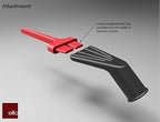 Vacuum Detail Attachment Tool | All-in-One Deepcleaning Crevice Cleaner/ Ice Scraper | The Best Car Accessories & Essentials | Wet & Dry Car Detailing Kit | Truck, Auto, & RV Cleaning Supplies (Red)