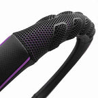 car Steering Wheel Cover Faux Leather Massage Universal fit 3D Honeycomb Hole Anti-Slip Sporty 15 Inches (Purple Black)