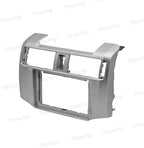 9'' Car Radio Stereo Dash Frame Fascia Bezel Panel Compatible for Toyota 4 Runner 2010 11 12 13 14 15 16 17 18 19 Install Mount Kit Silver
