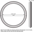 Steering Wheel Cover Leather 14 1/2 to 15 inch Universal Padded Soft Grip Breathable for Car Truck SUV Jeep Anti Slip Blue and Black