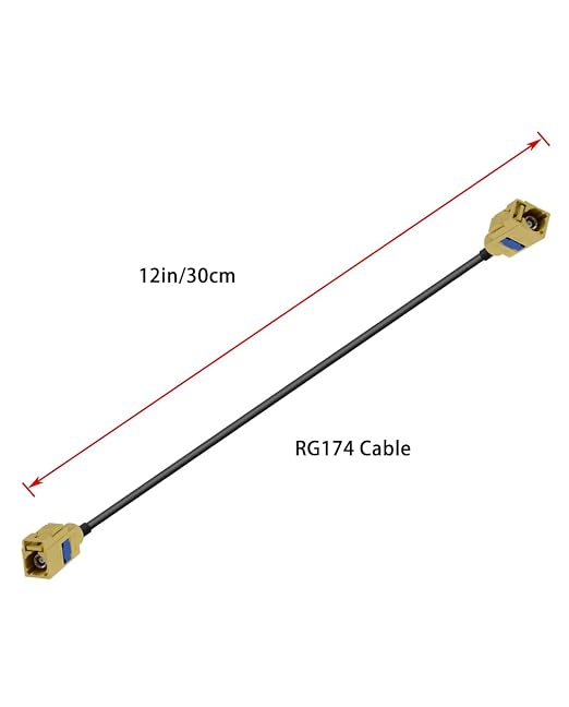 Fakra K Curry Female Cable RG174 12in/30cm Fakra Curry Code K Female to Female Compatible with Car Vehicle Radio Stereo Receiver Tuner