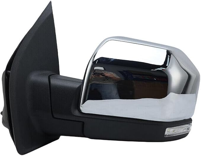 18 Pins Left Chrome Door Side Mirror Assembly For Ford F-150 F150 2015-2020 | Power Folding, Heated, W/ Blind Spot, Memory, Driver Side, FO1320529