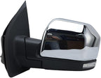 18 Pins Left Chrome Door Side Mirror Assembly For Ford F-150 F150 2015-2020 | Power Folding, Heated, W/ Blind Spot, Memory, Driver Side, FO1320529