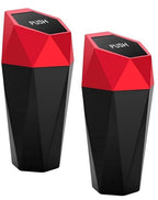 2 Pack Car Trash Can with Lid, Cup Holder Garbage Can for Car, Garbage Bin Cars Accessories for Interior, Leakproof Small Trash Bin, Mini Trash Can for Cars, Home, Bedroom, Office (Red)