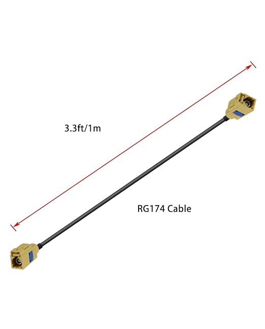 Fakra K Curry Female Cable RG174 3.3ft/1m Fakra Curry Code K Female to Female Compatible with Car Vehicle Radio Stereo Receiver Tuner