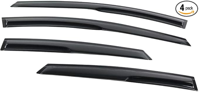 Tape On Window Visors Fits for 2008-2011 Ford Focus Sedan, Side Auto Window Wind Deflectors, Ventshade, Rain Guards for Cars/Trucks