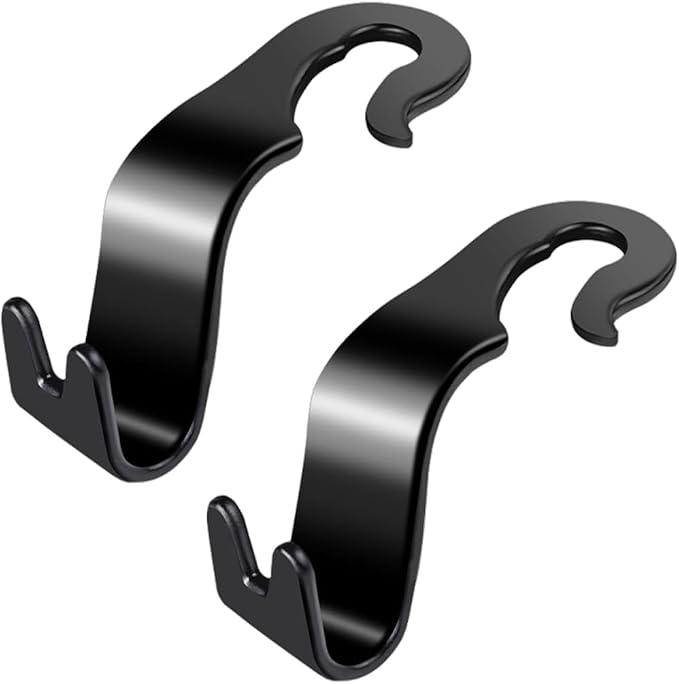 Car Seat Headrest Hook, 2PCS Vehicle Seat Back Storage Hanger Hook for Handbag Purse Coat, Automotive Interior Headrest Organizer, Universal for SUV Caravan Pickup