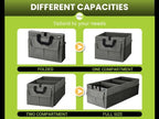 Trunk Organizer for Car, 12 Pockets Sturdy Car Organizer for SUV, Non-Slip Bottom, Folded Trunk Storage Organizer for Sedans, Van, Jeep, Grocery, Large 3 Compartments, Dark Gray 32"×13"×10"