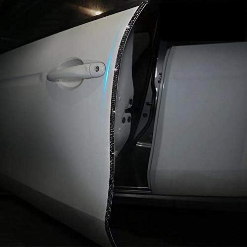 Door Edge Anti-Scratch Sticker Door Crash Bumper Crystal Bling Protection Tape Rubber Strip Sticker,Car Door Protector,Car Door Guard,Car Door Protection,90cm/35.4" Each One,4Pack/Set,Black