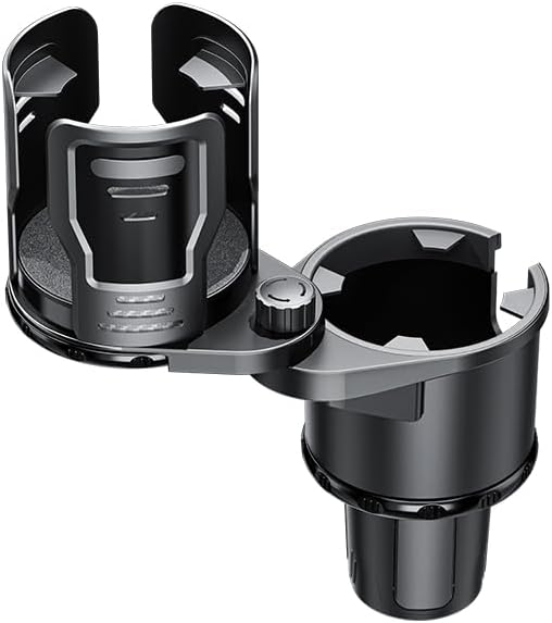 Cup Holder Expander for Car, 2-in-1 Multifunction Cup Holder with Lock Fit for Yeti, Stanley 32-40oz Large Bottles, 360° Rotating Car Cup Holder Insert with Adjustable Base, Car Accessories (Plus)