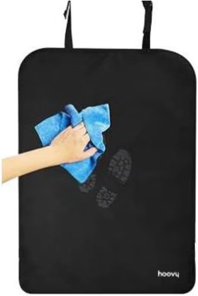 Kick Protector Mats, Black, Waterproof PVC, Back Seat Protector for Kids, Universal Fit, 2 Pack
