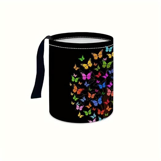 Portable Reusable Waterproof Car Trash Bin, Multipurpose Vehicle Organizer, Road Trip Essentials (Butterfly)