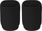 Leather Car Cup Holder, Hanging Automotive Back Seat Bottle Holders, Scratch-Resistant Vehicle Door Drink Holder, Clip-On Auto Organizer Accessories for Soda Cans, Coffee (Black/2PCS)