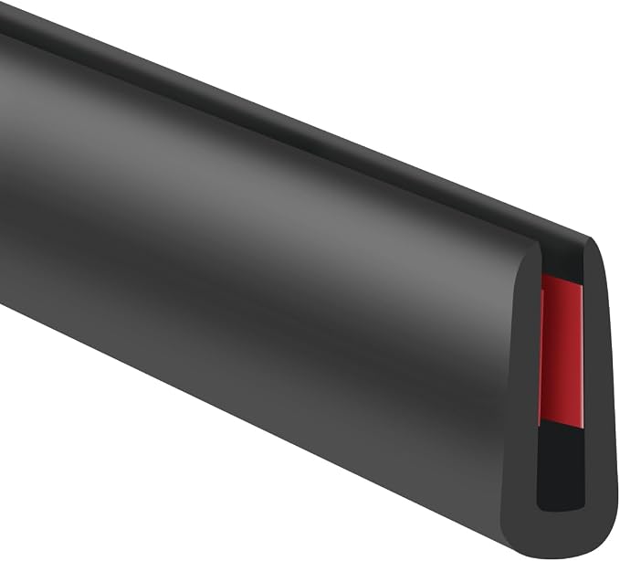 Rubber Edge Trim, 1/16" Self Adhesive Flexible U Channel Edge Protecter for Sheet Metal, Car Doors, U Shaped Sharp Edge Protecter, Fit for 0-5/64" Thick Edge, Black Color, 20Ft, EPDM Material