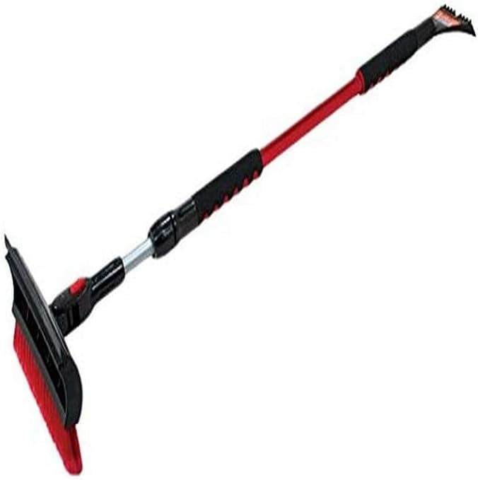 Bigfoot 60" Telescoping Snowbroom and Ice Scraper - One Touch Pivoting Head and Enhanced Foam Grip