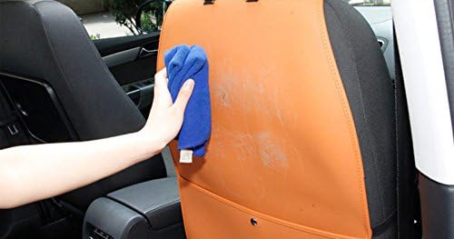 Car Kick Mats Seat Back Protectors Kick and Stain Protection for Children Or Adult with Pocket Universal Size(2 Pack,Black)