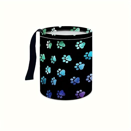 Portable Reusable Waterproof Car Trash Bin, Multipurpose Vehicle Organizer, Road Trip Essentials (Dog paw 3)