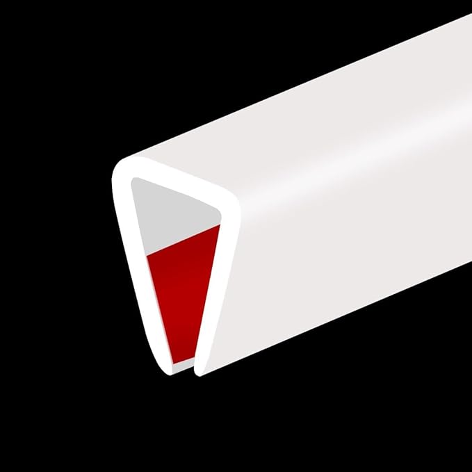 Rubber Edge Trim, Flexible Baby Proof Edge Trim for Sharp Edge, 5/16"(8.0mm) U Channel Edge Protector, Self-Adhesive Edge Guards for Plywood, Glass, Flexi-Glass, 20Ft, White, Silicone Material