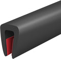 Rubber Edge Trim, Self-Adhesive U Channel Rubber Edge Trim, U Shaped Edge Protector for Mirror and Glasses, EPDM Material, Slot Width 1/8"(3.2mm), Length 10 Ft, Black