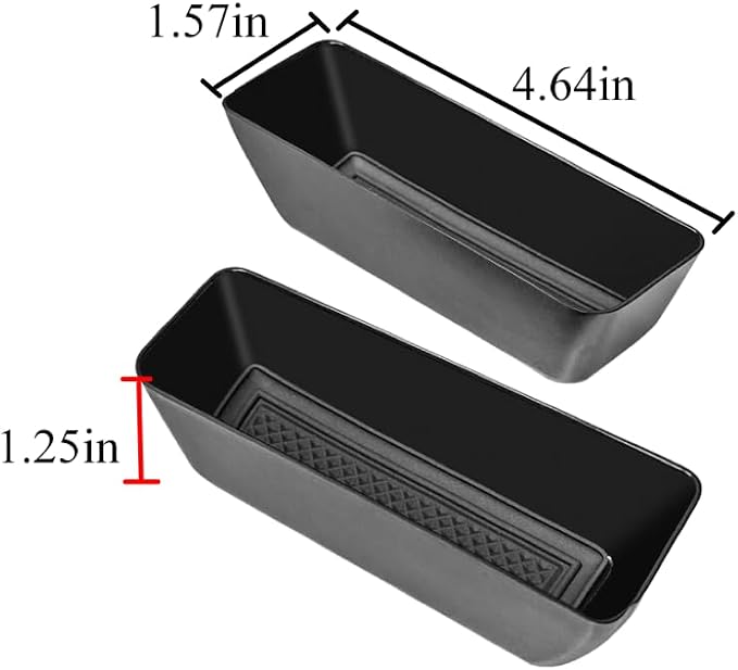 Front Row Door Side Storage Box Compatible with Ford Edge 2015-2025 Armrest Phone Container Door Organizer Handle Pocket ABS Tray Insert Glove Pallet