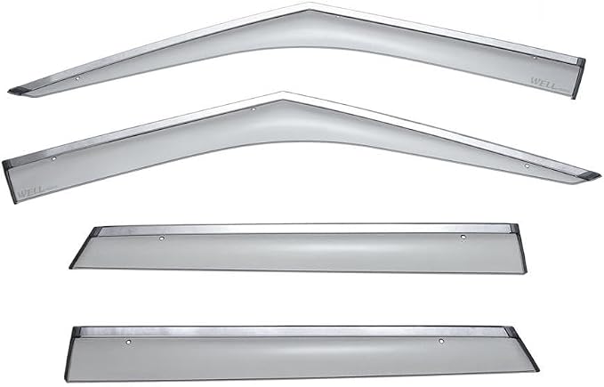 Window Visors Wind Deflectors Compatible with Land Rover 2012-2019 Range Rover Evoque with Chrome Trim Rain Guards 3-847LR006