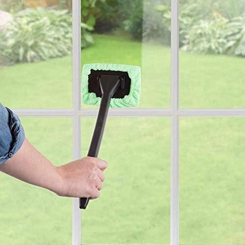 Windshield Cleaner Tool Car Window Cleaner Inside Interior Windshield Cleaning Tool(Green-Rectangle)
