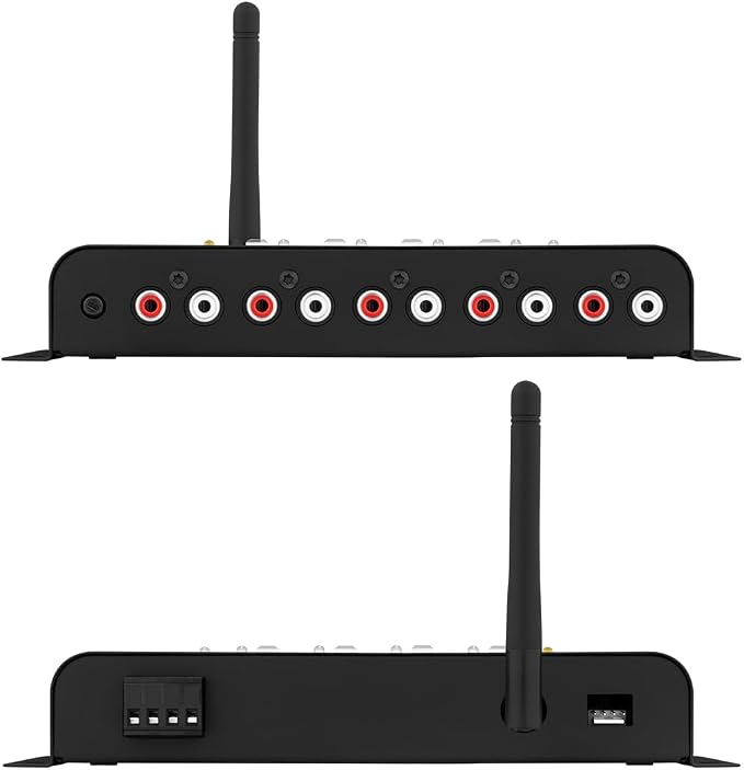 Pro 2.4 BT Bluetooth DSP Crossover Full, Digital Signal Processor, Car Audio Equalizer with App, Gain up to 9V, 15 Band Graphic Equalization, 12 preset EQ, 2 in and 4 Out, High Level Input