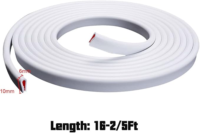 16.4ft (5m) Car Door Edge Guards White – Self-Adhesive PVC, U-Shaped, Fits Most Vehicles, Fade-Resistant, Scratch- and Chip-Resistant – Reduces Dings in Parking Lots