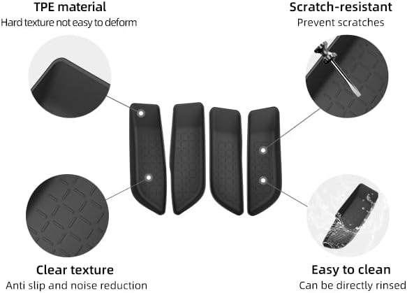 4Pack Door Side Storage Box for Toyota RAV4 2026 | Front & Rear Door Storage Organizer Boxes,TPE Interior Accessories