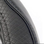 ESEWALAS Universal Car Steering Wheel Cover,Anti-Slip Leather Steering Wheel Cover,Sports Style Steering Wheel Protector,Car Interior Accessories Auto Steering Wheel Covers (Black)