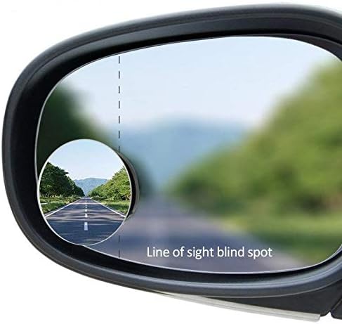 Side Rear View Blind Spot Mirrors 2" Round HD | Convex Glass Frameless design rearview Car Door mirrors | Perfect rearview for larger image and traffic safety. (2 pack)
