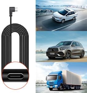 F7N Dash Cam Hardwire Kit USB C Port, Dashboard Camera Car Charger Cable Kit 12V- 24V to 5V w/Fuse Kit, Low Voltage Protection for Dash Cam Double-4 Fuses