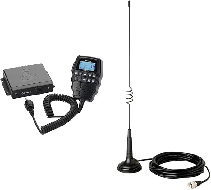 Cobra 75 All Road Wireless CB Radio, Black & HG A1000 18.5 inch Magnetic Mount CB Antenna – Heavy Duty Magnet, for use in Cars, SUVS Recreational Vehicles 100 Watt Power Handling Capability, Black