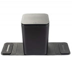 Car Trash Can with Lid, 0.8 Gallon Medium Car Garbage Bin with Stability Base Flap & Spikes for Car Humps and Flat Floors, Durable Plastic Auto Trash Container