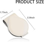Magnetic Sunglass Holder for Car Visor,PU Leather Car Sunglass Holder Organizes Glasses Tickets Cards & Keeps Car Tidy,Universal Car Accessories Interior (White)