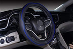 Large Size Steering Wheel Cover Anti-Slip,Safety,Soft,Breathable,Durable,Full Surround,Comfortable Grip Microfiber Leather (15.5-16 inch, Black Dark Blue)