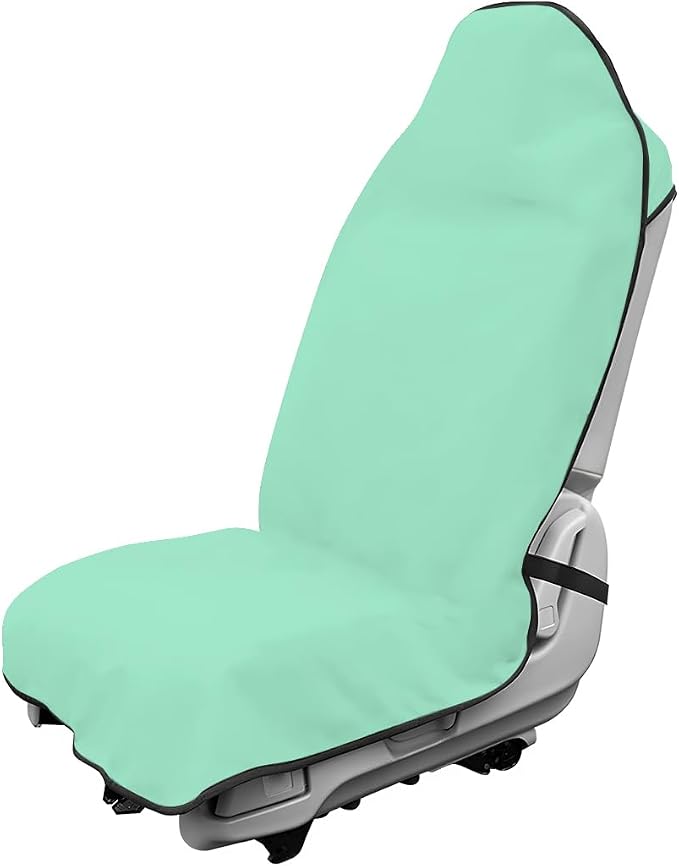 Car Towel Seat Cover, Waterproof Sweating Non-Slip Premium Soft Towel Carseat Protector, Universal Machine Washable Car Truck SUV Front Seat Cover for Gym Workout Beach Hiking (Mint Green)