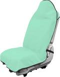 Car Towel Seat Cover, Waterproof Sweating Non-Slip Premium Soft Towel Carseat Protector, Universal Machine Washable Car Truck SUV Front Seat Cover for Gym Workout Beach Hiking (Mint Green)