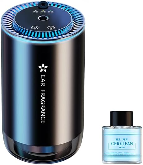 Portable Waterless Essential Oil Diffuser for Car Home, 50ml Nano Scent Nebulizer with 3 Adjustable Mist Levels, Rechargeable Plant-Based Fragrance Diffuser for Office Travel (Ocean)