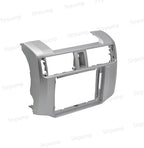 9'' Car Radio Stereo Dash Frame Fascia Bezel Panel Compatible for Toyota 4 Runner 2010 11 12 13 14 15 16 17 18 19 Install Mount Kit Silver