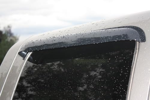 Side Window Wind Deflector fit for 1999-2006 Chevy Silverado & GMC Sierra 1500/2500/3500/2500HD and 2007 HD Classic Models, 4pc Out-Channel Tape-On Rain Guards, Dark Smoe Window Visor 94044